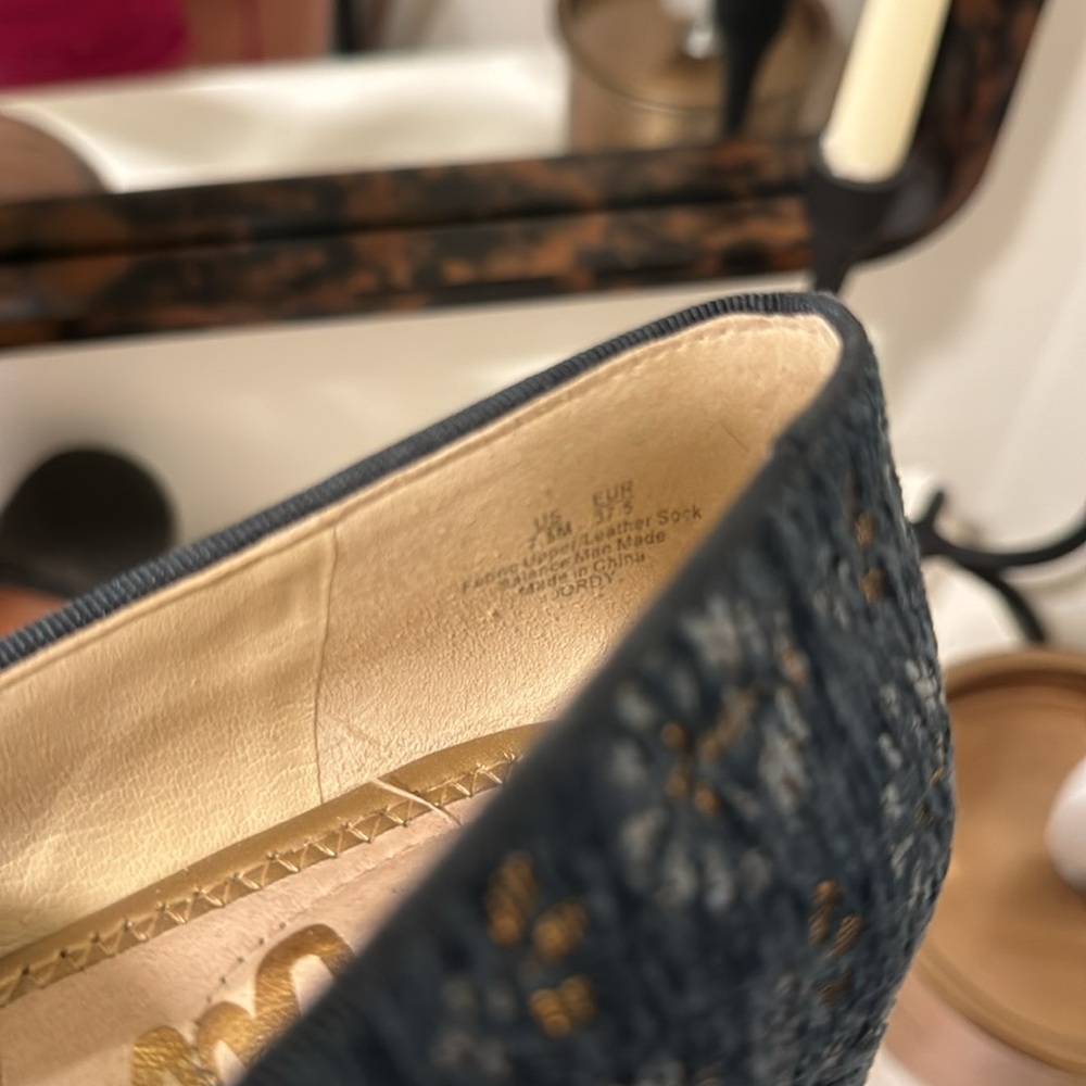 NEW Sam Edelman Jordy Jacquard Embroidered Blue Flats Loafers Size 8 - Picture 4 of 5
